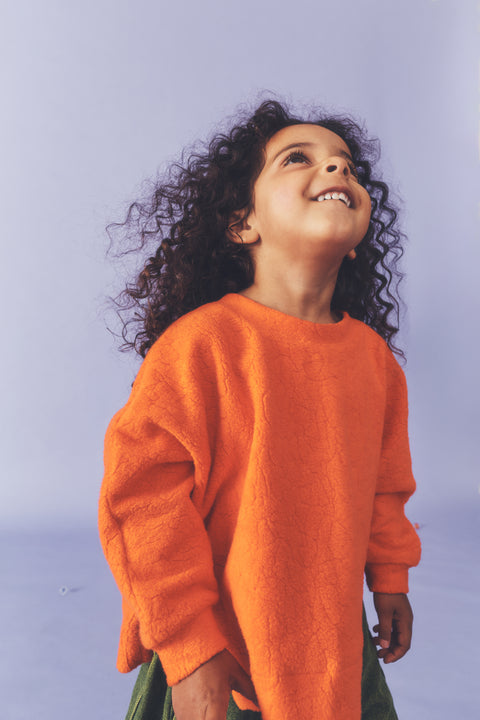 Riverson Teddy Sweatshirt in Orange