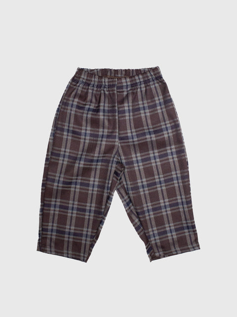 Check Pull On Pants in Brown/Navy