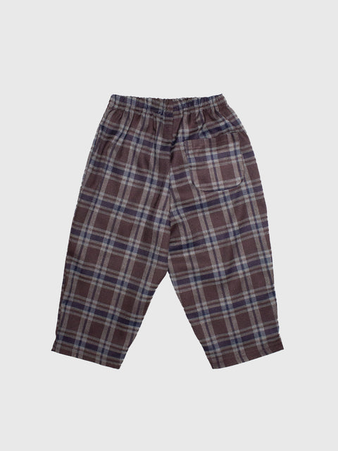 Check Pull On Pants in Brown/Navy