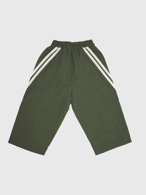 Rounded Track Pants in Army Green