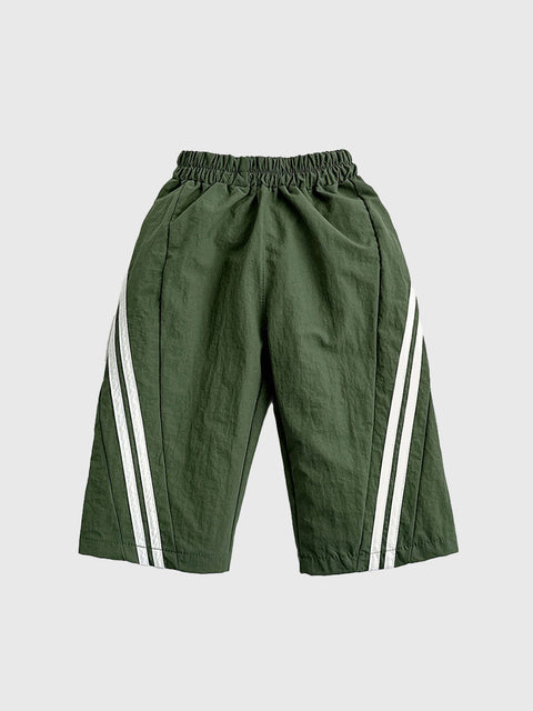 Rounded Track Pants in Army Green