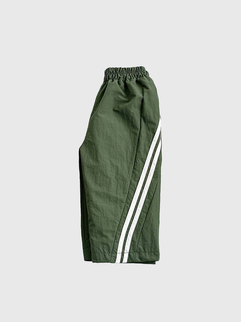Rounded Track Pants in Army Green