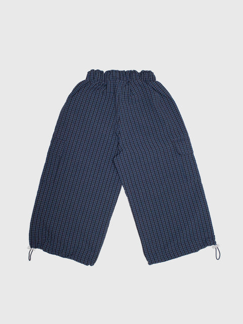 Embossed Check Cargo Pants in Navy