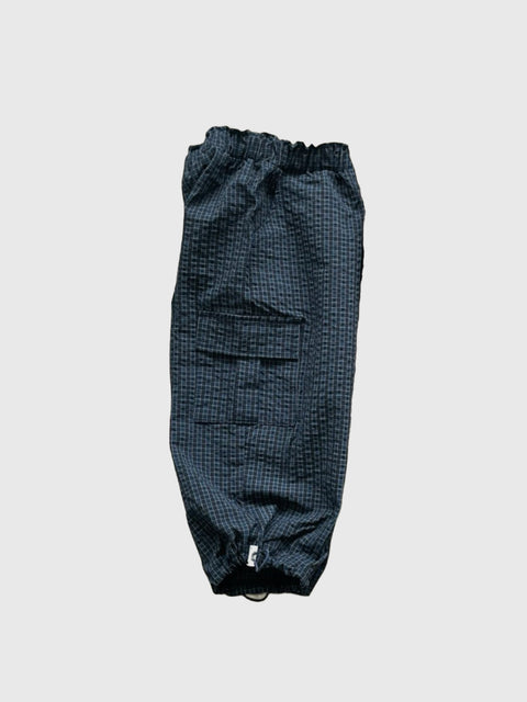 Embossed Check Cargo Pants in Navy