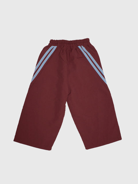 Rounded Track Pants in Maroon