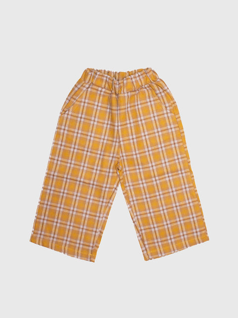 Plaid Flannel Pants in Mustard