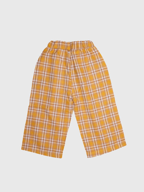 Plaid Flannel Pants in Mustard