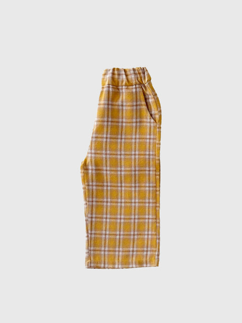 Plaid Flannel Pants in Mustard