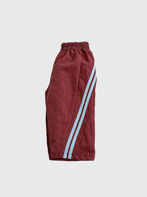 Rounded Track Pants in Maroon