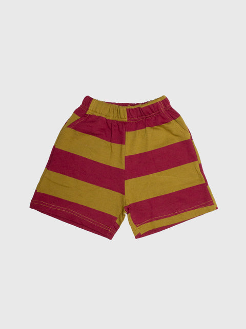 Stripe Jogger Short in Maroon/Olive