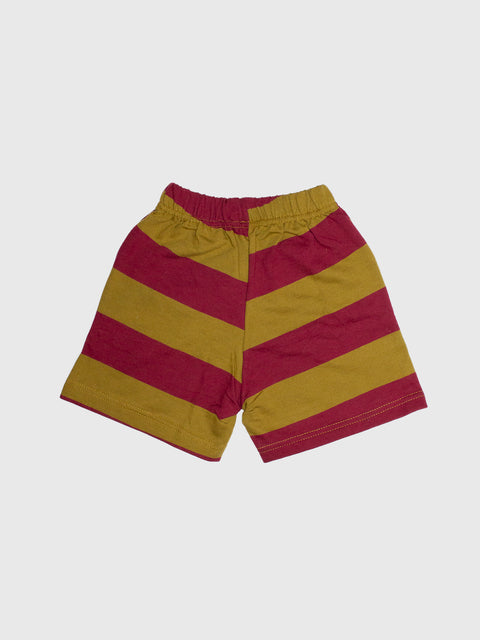 Stripe Jogger Short in Maroon/Olive
