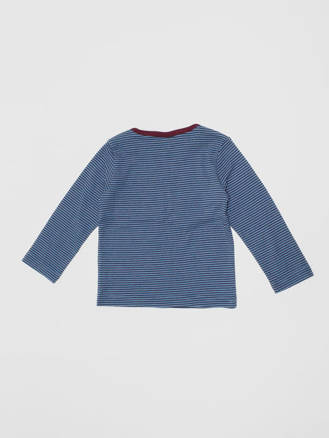 Ringer Long Sleeve Tee in Navy/Maroon