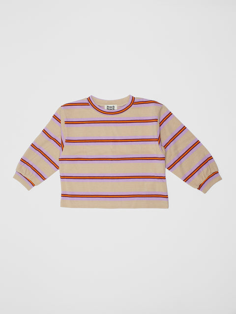 Stripe Long Sleeve Shirt in Purple/Cream