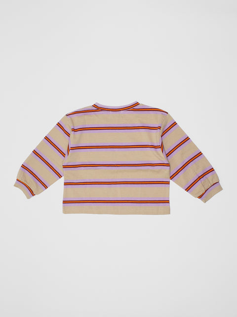 Stripe Long Sleeve Shirt in Purple/Cream