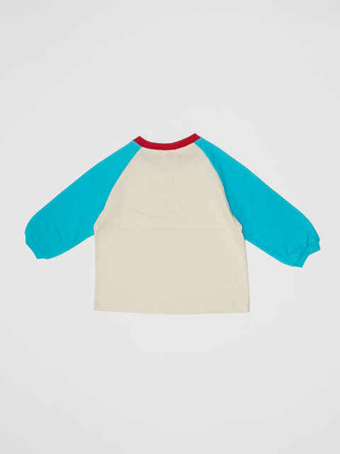 Baseball Shirt in Teal/Red