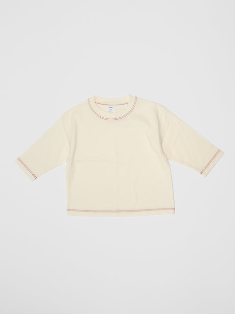 Line Stitch Tee in Off White