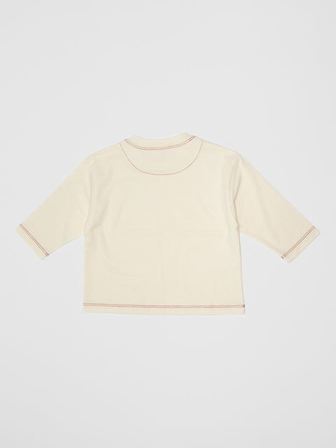 Line Stitch Tee in Off White