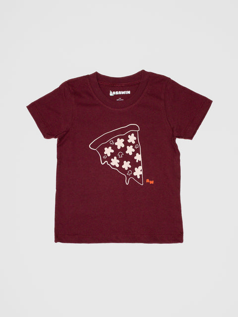 Pizza Slice Tee in Burgundy