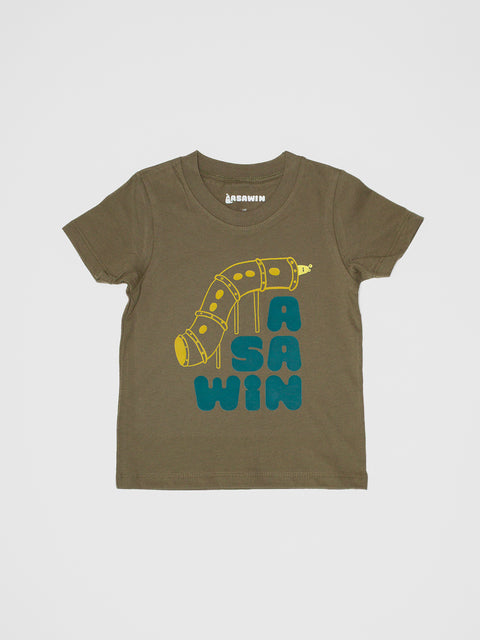 Big Kid Slide Tee in Army Green