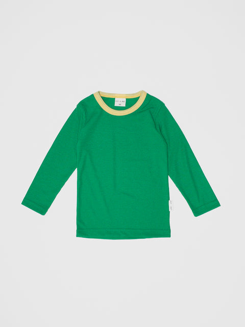 Ringer Pajamas in Kelly Green/Sunflower Yellow