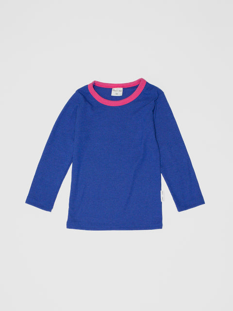 Ringer Pajamas in Cobalt Blue/Hot Pink