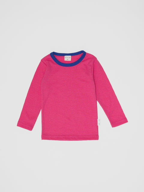 Ringer Pajamas in Hot Pink/Cobalt Blue