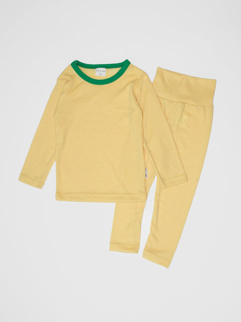 Ringer Pajamas in Sunflower/Kelly Green