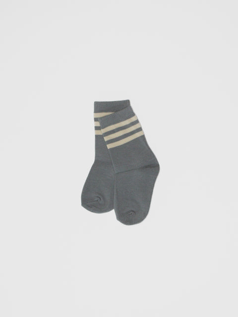 Retro Stripe Quarter Socks in Gray