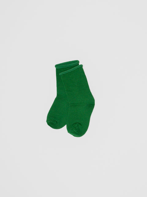 Roll Top Quarter Socks in Green