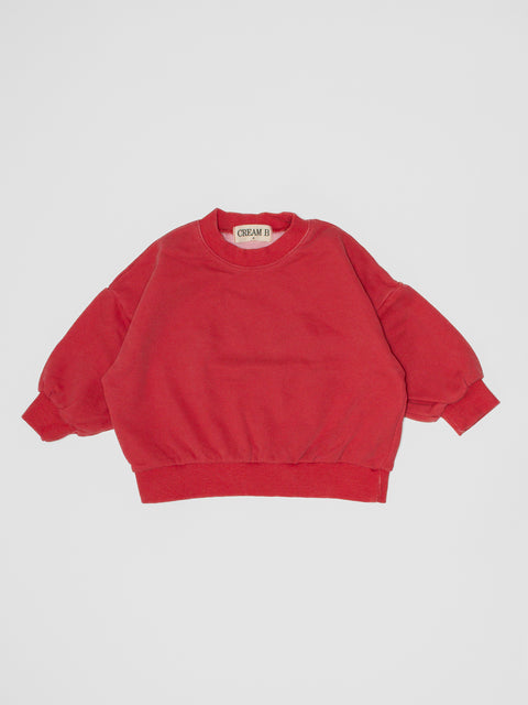 Distressed Sweatshirt in Tomato