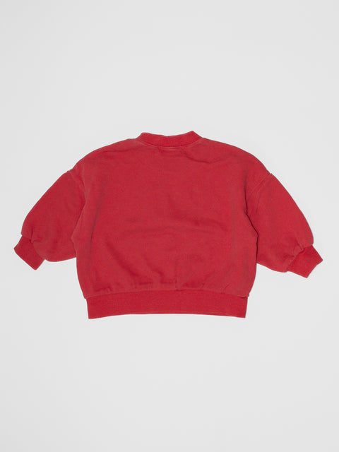 Distressed Sweatshirt in Tomato