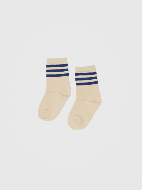 Retro Stripe Quarter Socks in White