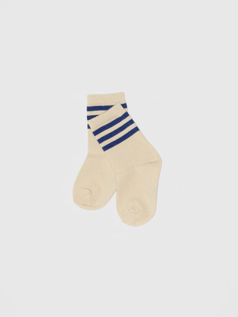 Retro Stripe Quarter Socks in White