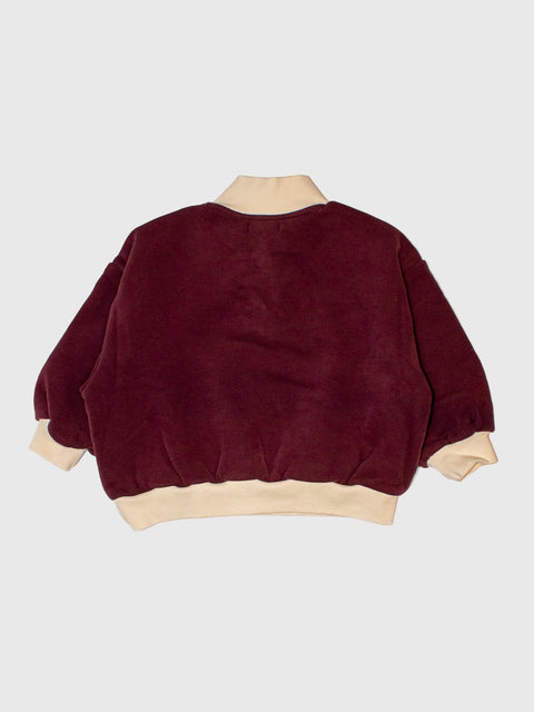 Quarter Zip Fleece Pullover in Burgundy