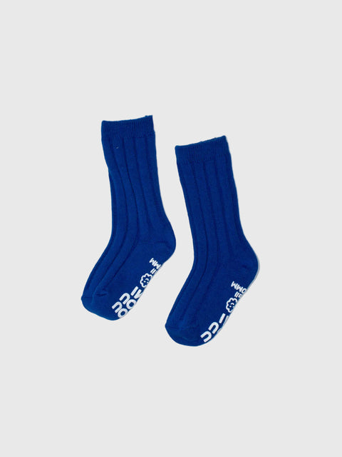 Ribbed Quarter Socks in Cobalt Blue