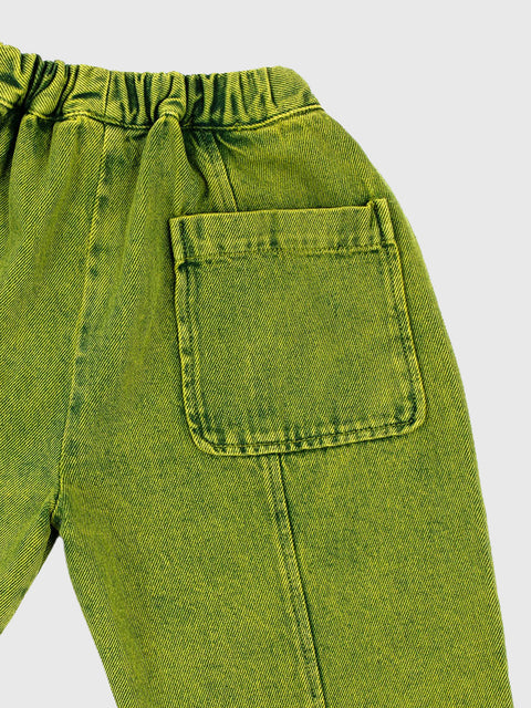 Manu Denim Trousers in Acid Green Overdye