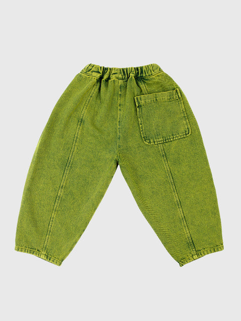 Manu Denim Trousers in Acid Green Overdye