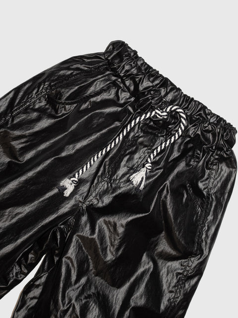 Shiny Balloon Pants in Black