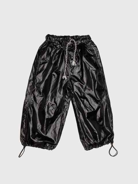 Shiny Balloon Pants in Black
