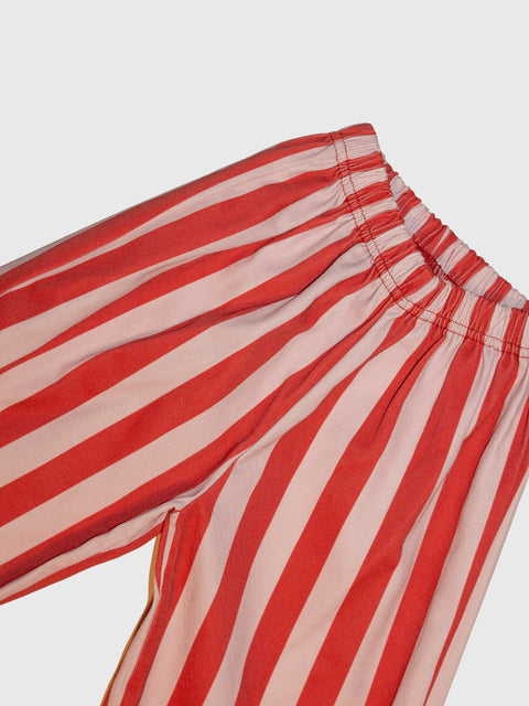 Wide Leg Stripe Pants in Pink/Red