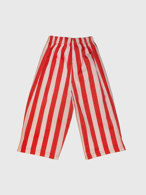 Wide Leg Stripe Pants in Pink/Red