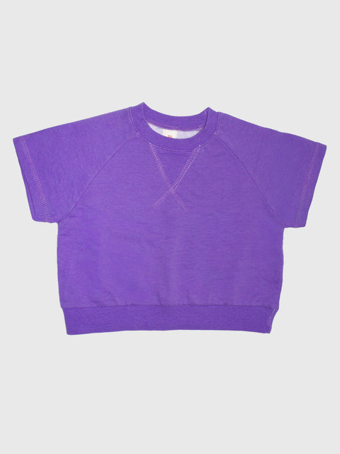 Vintage Short Sleeve Sweatshirt in Washed Purple