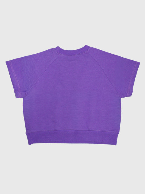 Vintage Short Sleeve Sweatshirt in Washed Purple