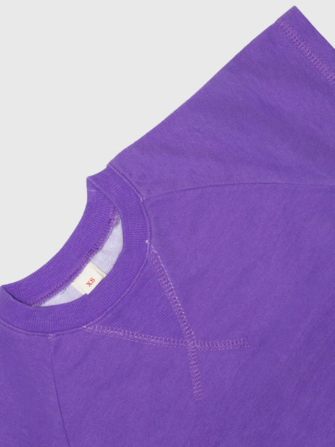 Vintage Short Sleeve Sweatshirt in Washed Purple