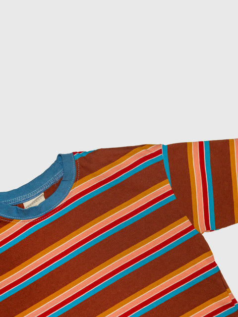 Retro Stripe Long Sleeve Tee in Chocolate