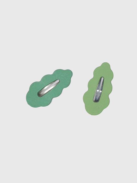 Cloud Clips Set in Green/Teal