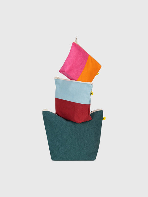 Everyday Zip Pouches Set in Two-Tone