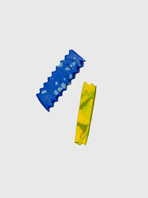 Peppertrain Hair Clips Set in Cobalt/Marigold