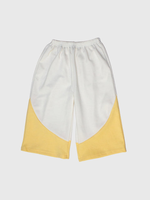 Wide Leg Pants in Cream/Lemon