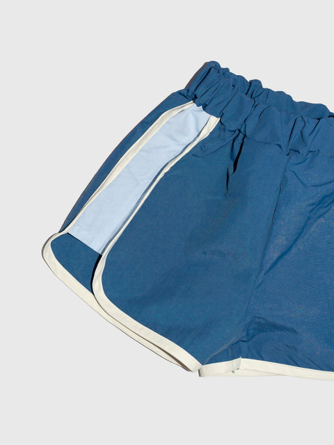 Paneled Track Shorts in Blue